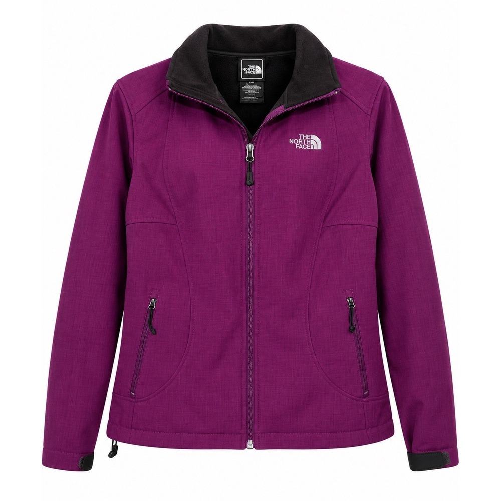 The North Face Women's Large Purple Plum Softshell Jacket Full Zip Fleece Lined